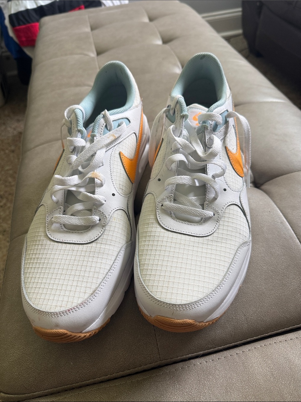 Nike Men’s White and Yellow Low-Top Sneakers